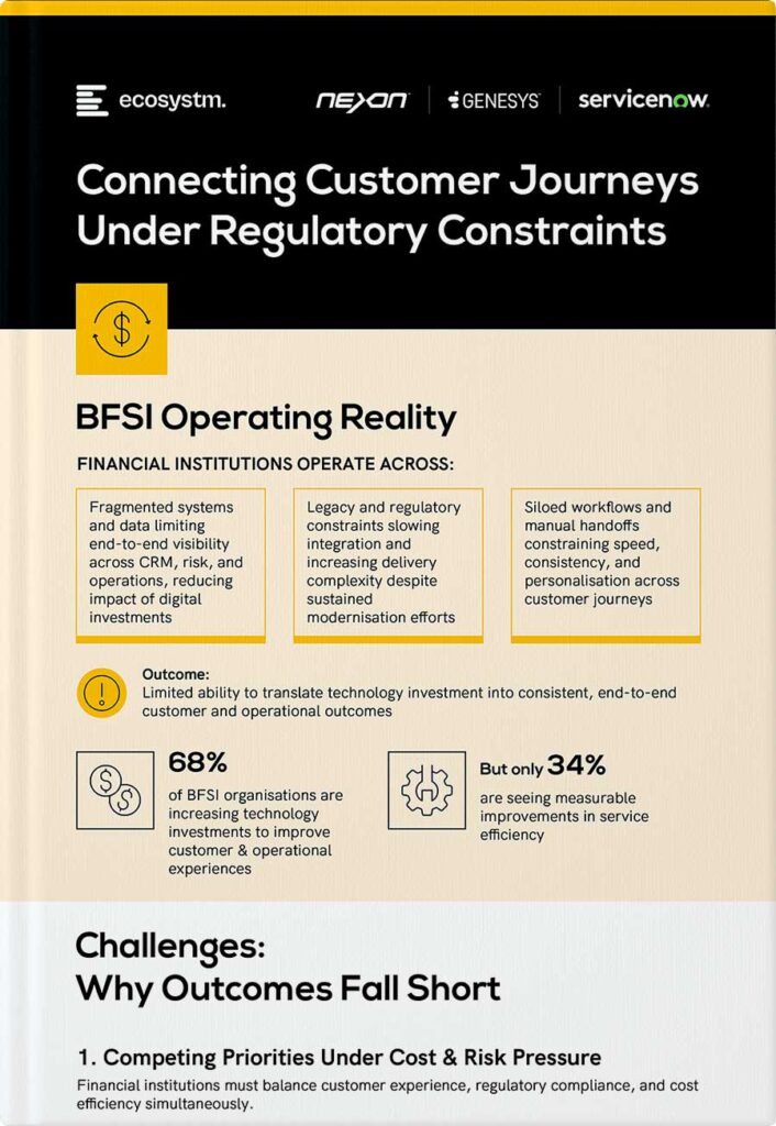 Nexon Infographics for Financial Services Industry - Connecting customer journeys under regulatory constraints