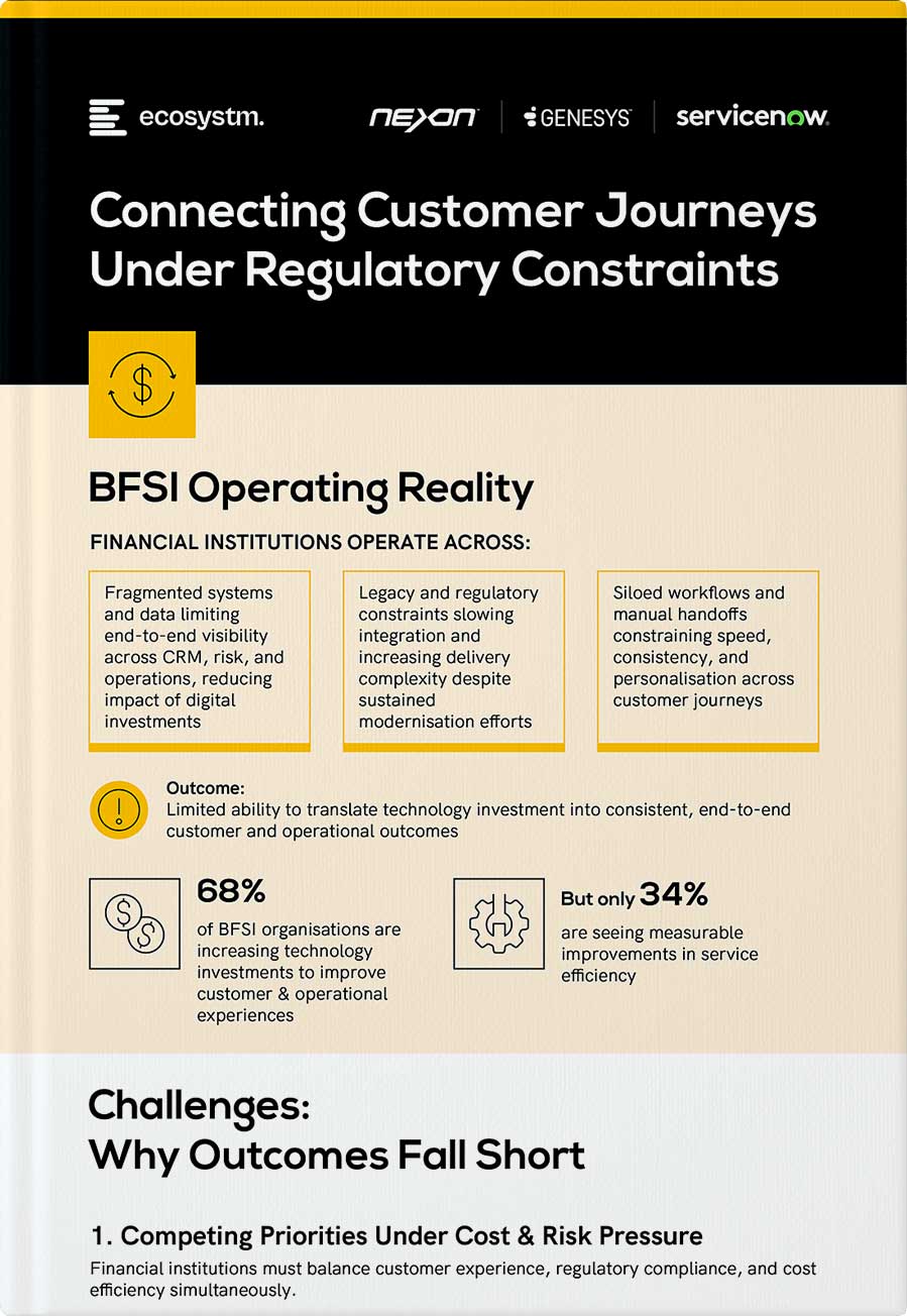 Nexon Infographics for Financial Services Industry - Connecting customer journeys under regulatory constraints