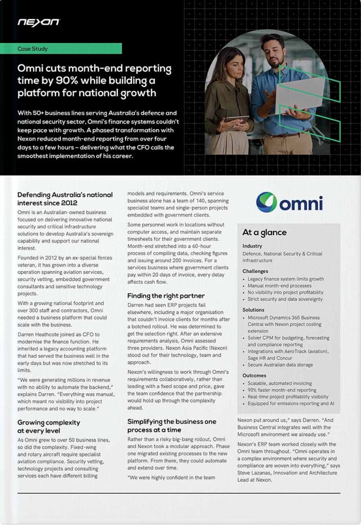 Nexon Case Study - Omni - Omni cuts month-end reporting time by 90% while building a platform for national growth