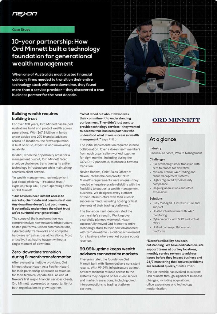 Nexon Customer Success Story - Ord Minnett - Download now