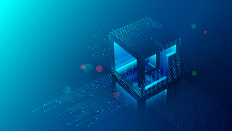 Mining blockchain concept illustration. Digital crypto currency abstract background
