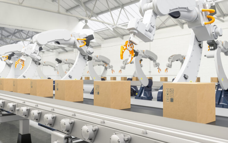 Robotic with arm conveyor line