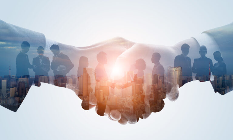 Partnership of business concept. Business network