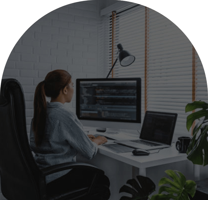 woman working from home secure network